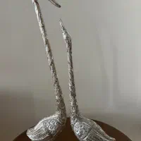 مجسمه برنزی ، قلم دست ،  مدل قو عاشق ، تزئینی