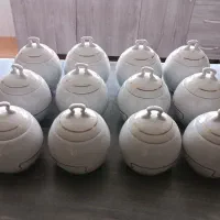 قندان چینی اصل بدون شکستگی 12عدد کامل