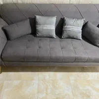 کاناپه ۳نفره شیک مبل ۳نفره پایه طلایی مبل راحتی|مبلمان خانگی و میز عسلی|کرج, ساماندهی|دیوار