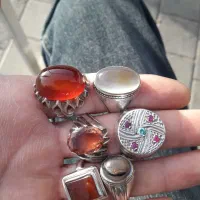 انگشتر نقره عقیق سبز.سرخ وکبود