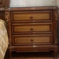 تخت دو نفره منبت‌کاری و معرق‌کاری و تشک طبی ترک|تخت و سرویس خواب|تهران, نیروی هوایی (پیروزی)|دیوار