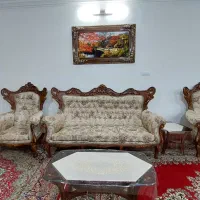 مبلمان استیل ۹نفره همراه دوسری جلومبلی وعسلی|مبلمان خانگی و میز عسلی|بروجرد, |دیوار