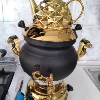 سماور گازی ۳ کاره برنجی ۶ لیتری