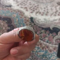 انگشتر نقره کاردست.عقیق شجری بسیار قدیمی