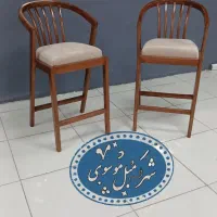 صندلی اپن جزیره کانتر چوبی سبدی پلاستیکی/قزلحصار