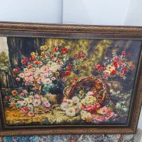 تابلو فرش ماشینی طرح گل