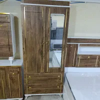 سرویس خواب شامل تخت کمددراورجاکفشی میزtvاینه کنسول|تخت و سرویس خواب|مشهد, رسالت|دیوار