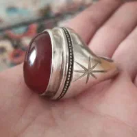 انگشتر نقره جفت با یک عدد عقیق|جواهرات|سنندج, |دیوار