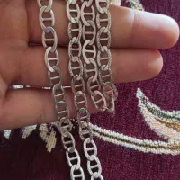 زنجیر نقره پشت و رو طرح دار