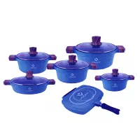 سرویس قابلمه وگاتی/دسته چوبی 12 پارچه/رنگ آبی