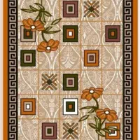 گلیم ماشینی با رنگ‌بندی طوسی فیلی بادومی لاکی|گلیم، جاجیم، گبه|بروجرد, |دیوار