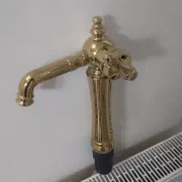 شیر سرویس دستشویی رنگ طلایی دارای دوگلویی درحدنو