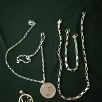 زنجیر و دستبند و پلاک مناسب سایز نوجوان