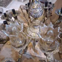 لوستر برنزی ۸ شاخه ۱۶ شعله|لوستر و چراغ آویز|تهران, سلسبیل شمالی|دیوار