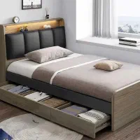 تخت خواب تک نفره/عرض ۱۲۰/کشو دار