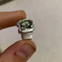 انگشتر نقره دستساز باجواهرزبرجد