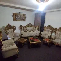 مبلمان سلطنتی شیک همراه با سه عدد جلو مبلی|مبلمان خانگی و میز عسلی|قرچک, میرزائی جنوبی|دیوار