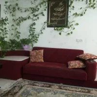 مبلمان هفت نفره مدل ال با میز وسط و میز بقل دستی