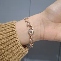 ساعت دستبندگردنبندنیم ست آبکاری طلا ژوپینگ ونکلیف