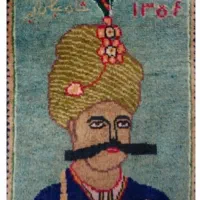 تابلو فرش آنتیک تصویر شاه عباس