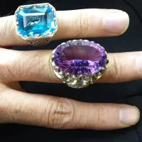 دو عدد انگشتر نقره دست ساز تک و بی نظیر