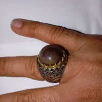 انگشتر نقره با سنگ اپال آتشین اصلی|جواهرات|بندرعباس, |دیوار