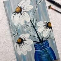 تابلو رنگ و روغن گل
