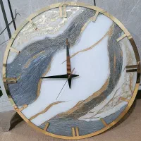 ساعت دیواری رزینی مدل مرمر|ساعت دیواری و تزئینی|تبریز, |دیوار