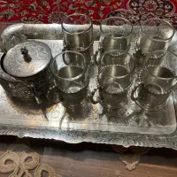 ست چایی خوری اصفحان تمام نقره ۸۴ عیار|کلکسیون اشیاء عتیقه|مشهد, شهید فرامرز عباسی|دیوار
