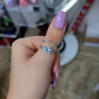 حلقه و پشت حلقه پرنسسی نقره اصل عیار ۹۲۵
