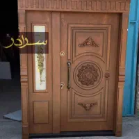 درب ضد سرقت سفید طلایی نرده شیشه ای،سکوریت کد P020