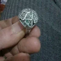 سلام انگشتر نقره قدیمی وباسنگهای الماس