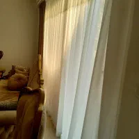 پرده حریر شاین دار با کتیبه پنل کنار|پرده، رانر، رومیزی|نوشهر, |دیوار