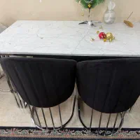 میز ناهار‌خوری سنگ و استیل ۷نفره