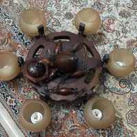 دو تا لوستر چوبی|لوستر و چراغ آویز|ماسال, |دیوار