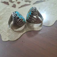 انگشتر فیروزه رگه طلایی|جواهرات|لنجان, |دیوار