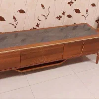 میز تلویزیون نو طرح چوب با رویه طرح مرمر
