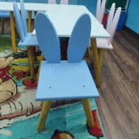 میز و صندلی چوبی خرگوشی