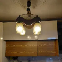 لوستر چوبی ۴شعله|لوستر و چراغ آویز|قزوین, |دیوار