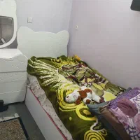 تخت نوجوان یک نفره شامل کتابخانه،دراول بزرگ و آینه|تخت و سرویس خواب|کرمان, |دیوار