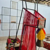 مجسمه فلزی نماد بز کوهی در گلیم سیرجان|گلیم، جاجیم، گبه|کرمان, |دیوار