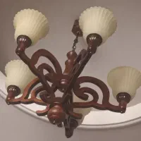 لوستر چوبی و دیوار کوب دارکار ۳ شاخه