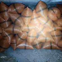کاه کیسه شده گندم آماده تحویل.کیسه ای هم موجوده