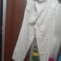 دوعدد شلوار رنگ یاسی و کرم جنس خوب تمیز