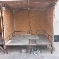 تخت آهنی با سایبان حصیری|تخت و صندلی بچه|دزفول, |دیوار