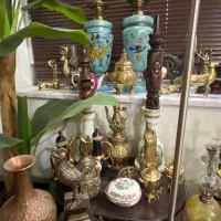لوازم انتیک عتیقه قدیمی برنجی دکوری مسی مجسمه ظروف