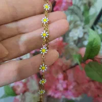 دستبند بابونه دو رواستیل رنگ‌ثابت و بدون حساسیت