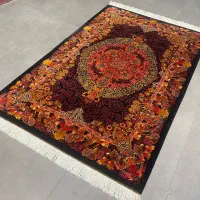 فرش دستباف (بساک) تمام ابریشم اصل قم ۷۰ رج|فرش|مشکین‌دشت, |دیوار