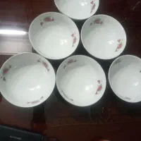 ۶ عدد کاسه گل سرخی بزرگ مارک ژاپن