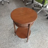 میز گرد چوبی دو طبقه